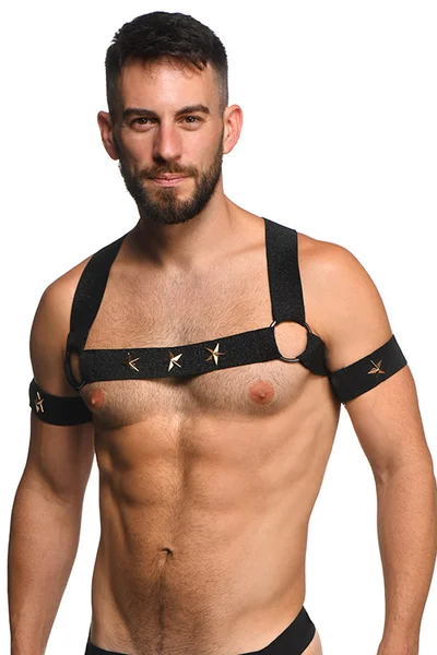 Master Series Rave Elastic Chest Harness with Arm Bands — image 2 of 6