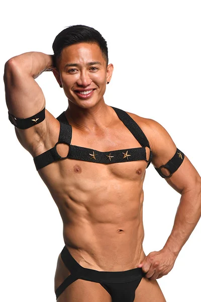 Master Series Rave Elastic Chest Harness with Arm Bands — image 3 of 6