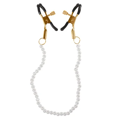 curious candy 24 adjustable nipple clamps with pearl chain
