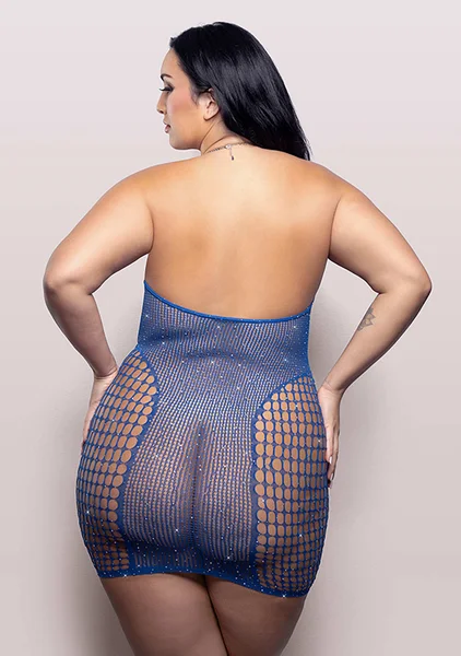 When Stars Align Rhinestone Halter Dress - Queen Size — image 2 of 3
