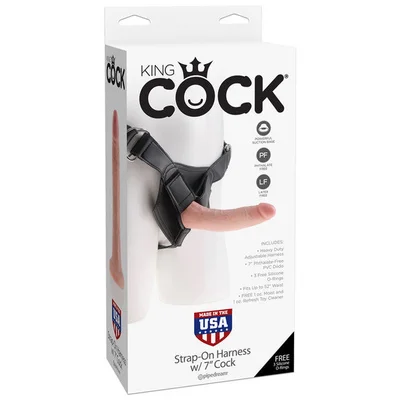 king cock strap on harness with 7 inches cock flesh dildo