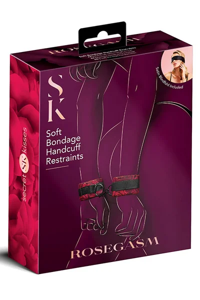 Secret Kisses Rosegasm Cuffs With Satin Blindfold — image 4 of 4