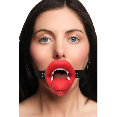 master series vampire vibrating vegan leather mouth gag