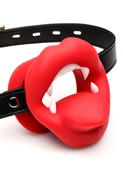 Master Series Vampire Vibrating Vegan Leather Mouth Gag — image 3 of 3