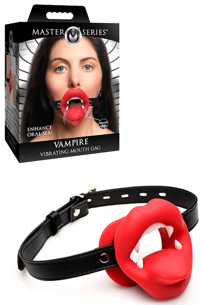 Master Series Vampire Vibrating Vegan Leather Mouth Gag — image 2 of 3