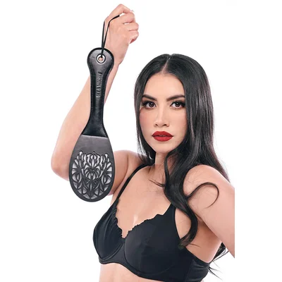 sex mischief 13 faux leather lace spanker