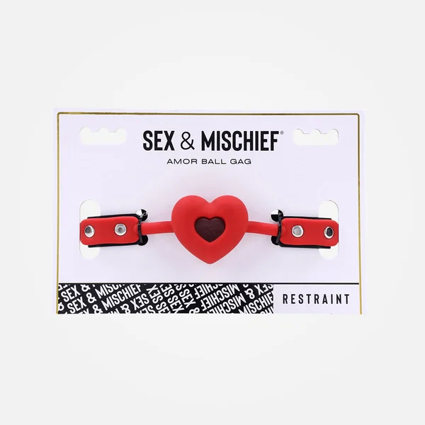 Sportsheets Sex &amp; Mischief Heart Mouth Gag - Amor Red — image 2 of 2