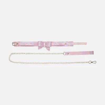 shots paris collection collar with leash pink