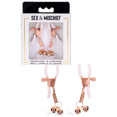 sex mischief peaches n creame bell nipple clamps