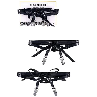 laced up corset garters by sex mischief