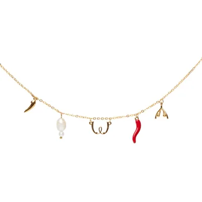 gold charm necklace