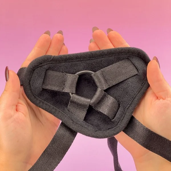 Soft touch harness and 6 3/4" silicone dildo set — image 4 of 6