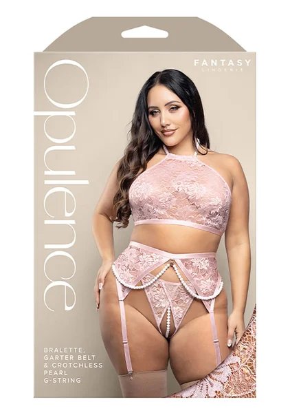 Bralette, Garter Belt and Crotchless Pearl G-String - Queen Size — image 3 of 3