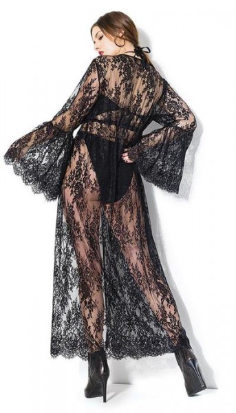 Black Lace Robe