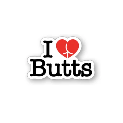 i love butts enamel pin