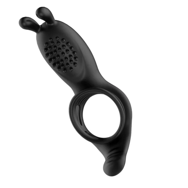 Silicone Vibrating Rabbit Cock Ring with Extended Ball Tickler — image 3 of 9