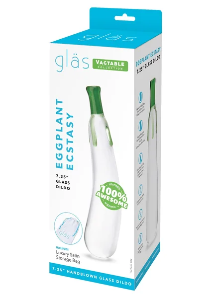 Eggplant Ecstasy 7.25" Glass Dildo — image 7 of 7