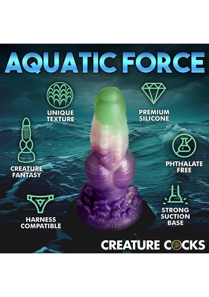Creature Cocks - Aqua Phoenix Silicone Dildo — image 7 of 9