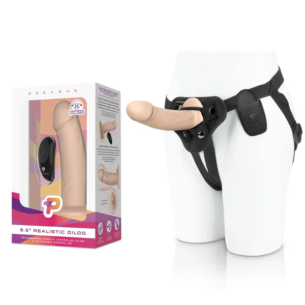 6.5" Realistic Vibrating Dildo with Harness & Remote — image 16 of 18