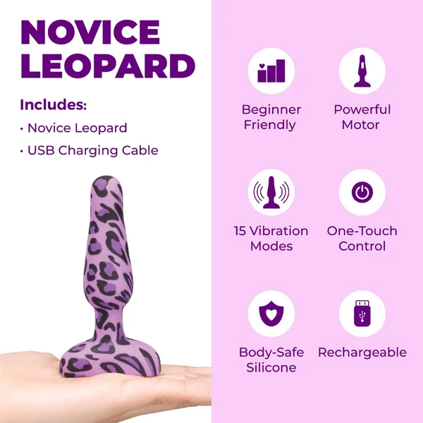 Leopard Novice Plug Vibrating Anal Toy for Beginners — image 8 of 14