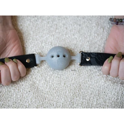 lace glitter silicone breathable ball gag
