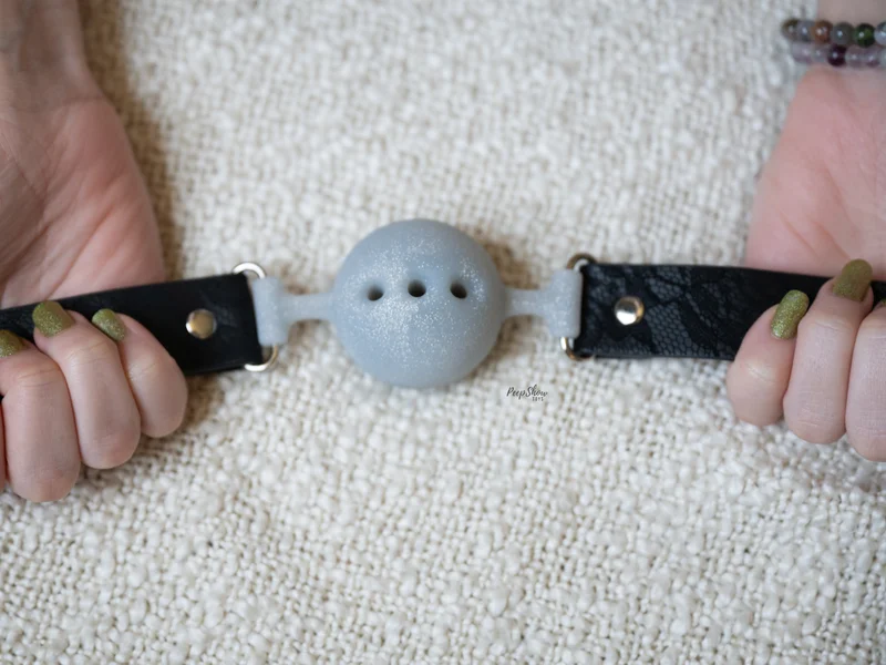 Lace & Glitter Silicone Breathable Ball Gag — image 7 of 14