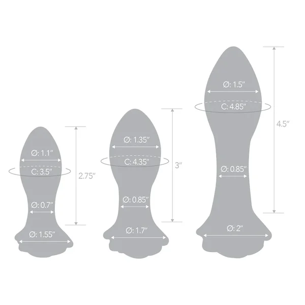 3-Piece Rosebud Glass Butt Plug Training Kit — image 5 of 14