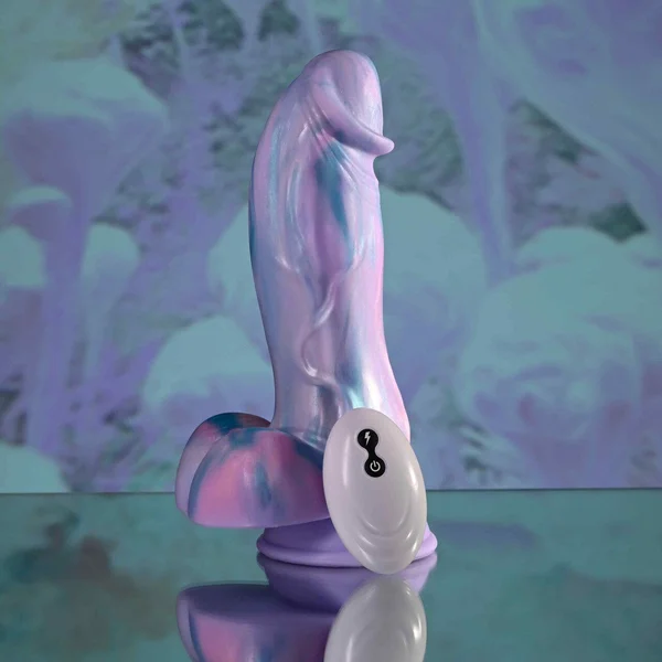 Evolved Mythical - Huge Girth Vibrating Silicone Dildo with Remote — image 4 of 16