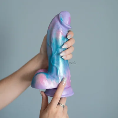 evolved mythical huge girth vibrating silicone dildo with remote