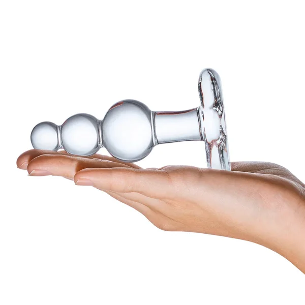 4" Beaded Glass Butt Plug with Tapered Base by Gläs — image 3 of 12