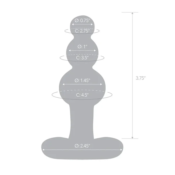 4" Beaded Glass Butt Plug with Tapered Base by Gläs — image 5 of 12