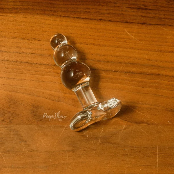 4" Beaded Glass Butt Plug with Tapered Base by Gläs — image 6 of 12