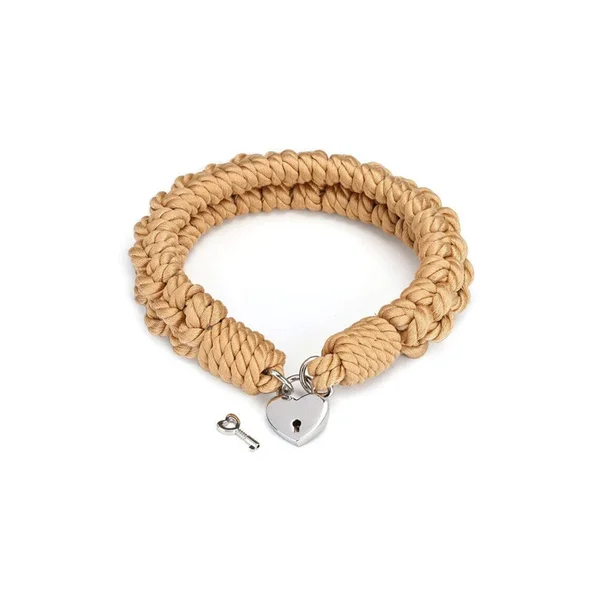 Shibari Bondage Rope Collar with Heart-Shape Lock — image 8 of 12