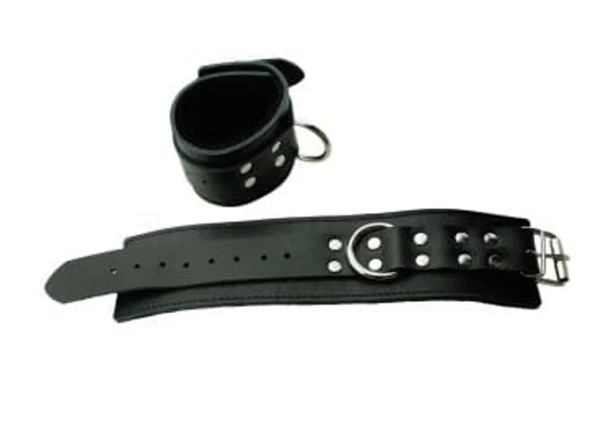 Leather Wrist Restraints with Faux Fur — image 6 of 8
