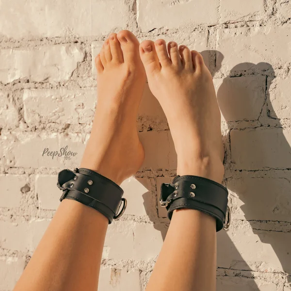 Leather Ankle Restraints with Faux Fur — image 4 of 8