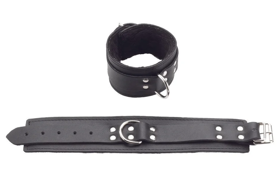 Leather Ankle Restraints with Faux Fur — image 3 of 8