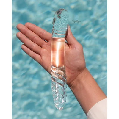 blown double ended with twist glass dildo