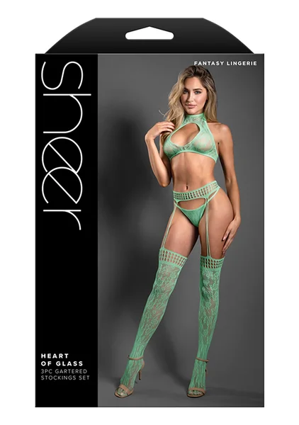 Heart of Glass 3-Piece Gartered Stockings Set — image 3 of 3