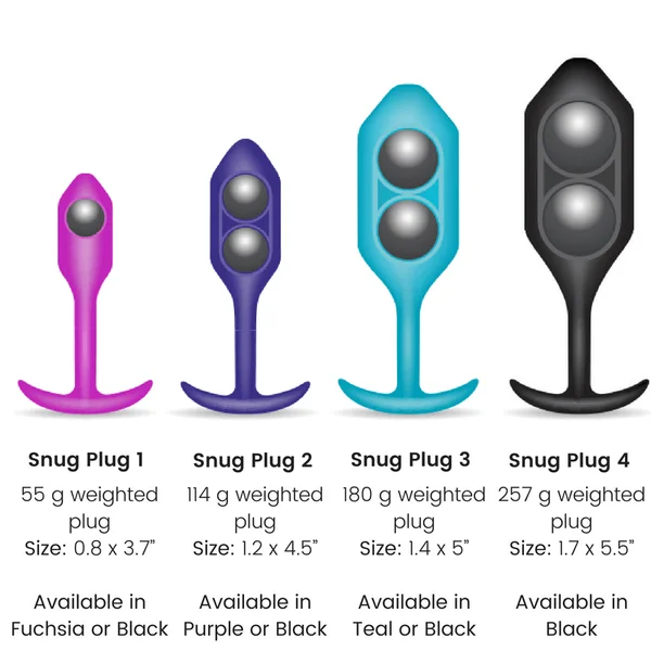 b-Vibe Snug Plug Weighted Silicone Butt Plugs - 7 Sizes — image 7 of 25