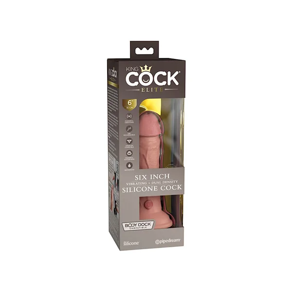 King Cock Elite 6 in. Vibrating Silicone Dual Density Cock — image 4 of 4
