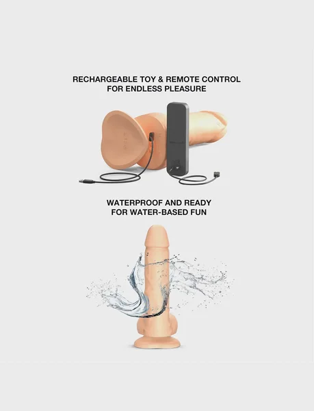 Realistic Rotating and Vibrating Remote-Controlled Dildo: Vanilla — image 6 of 6