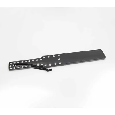 vegan black leather paddle with silver studs