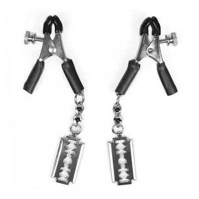 micro plier clamp with razor blade pendant