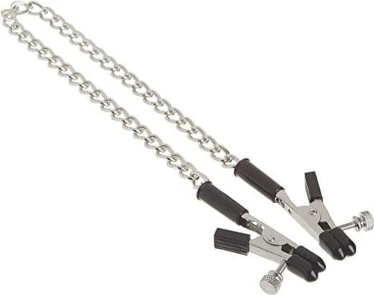Alligator Tip Clamp with Jewel Chain: Silver — image 2 of 2