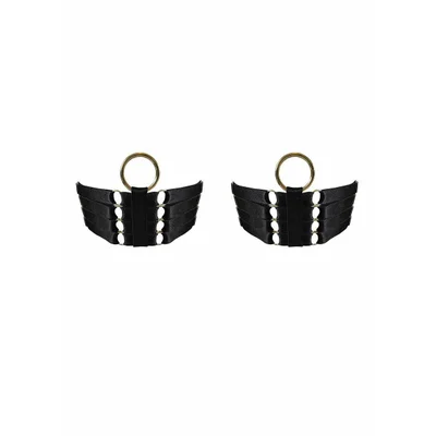 signature webbed garters pair black