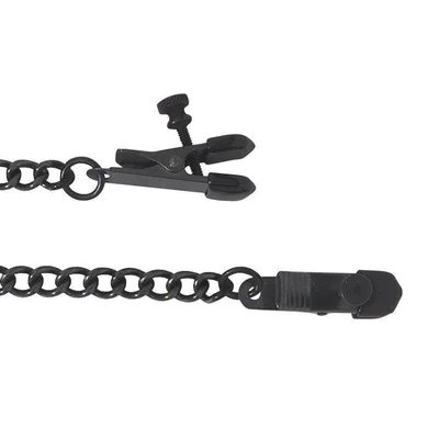 adjustable broad tip clamp with chain black