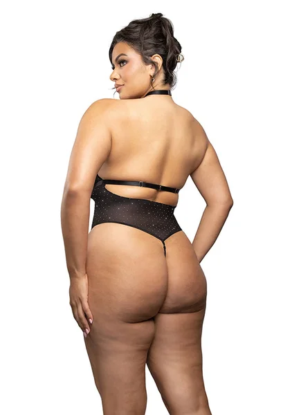 Onyx Rhinestone Teddy - Plus Size — image 2 of 2