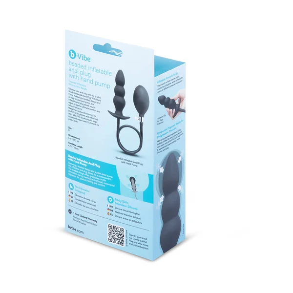 b-Vibe Beaded Inflatable Anal Plug with Hand Pump — image 7 of 8