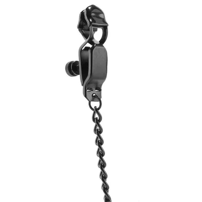 open press clamp with black link chain