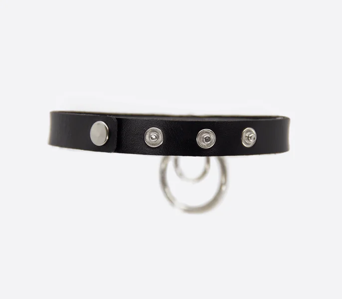 Vegan Bondage Collar with Double Rings — image 5 of 5